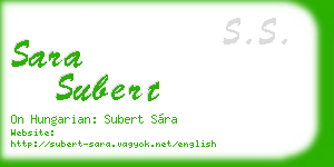 sara subert business card