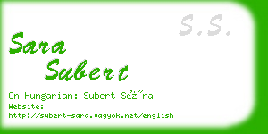 sara subert business card